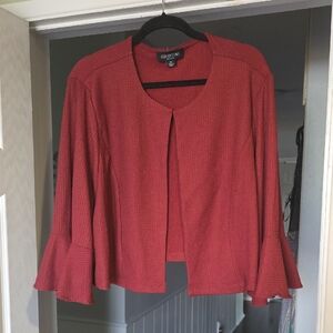 Perceptions Rust Orange Textured Cardigan